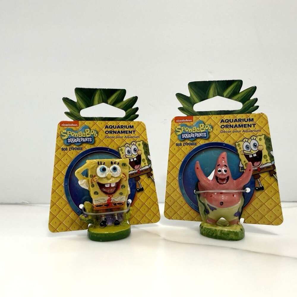 SpongeBob Squarepants Patrick Star Set of 2‎ Mini Aquarium Desk Ornaments NEW